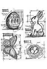 STAMPERS ANONYMOUS STAMPERS ANONYMOUS TIM HOLTZ EASTER BLUEPRINT CLING STAMP SET