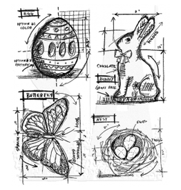 STAMPERS ANONYMOUS STAMPERS ANONYMOUS TIM HOLTZ EASTER BLUEPRINT CLING STAMP SET