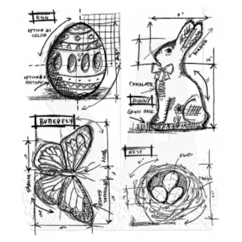 STAMPERS ANONYMOUS STAMPERS ANONYMOUS TIM HOLTZ EASTER BLUEPRINT CLING STAMP SET