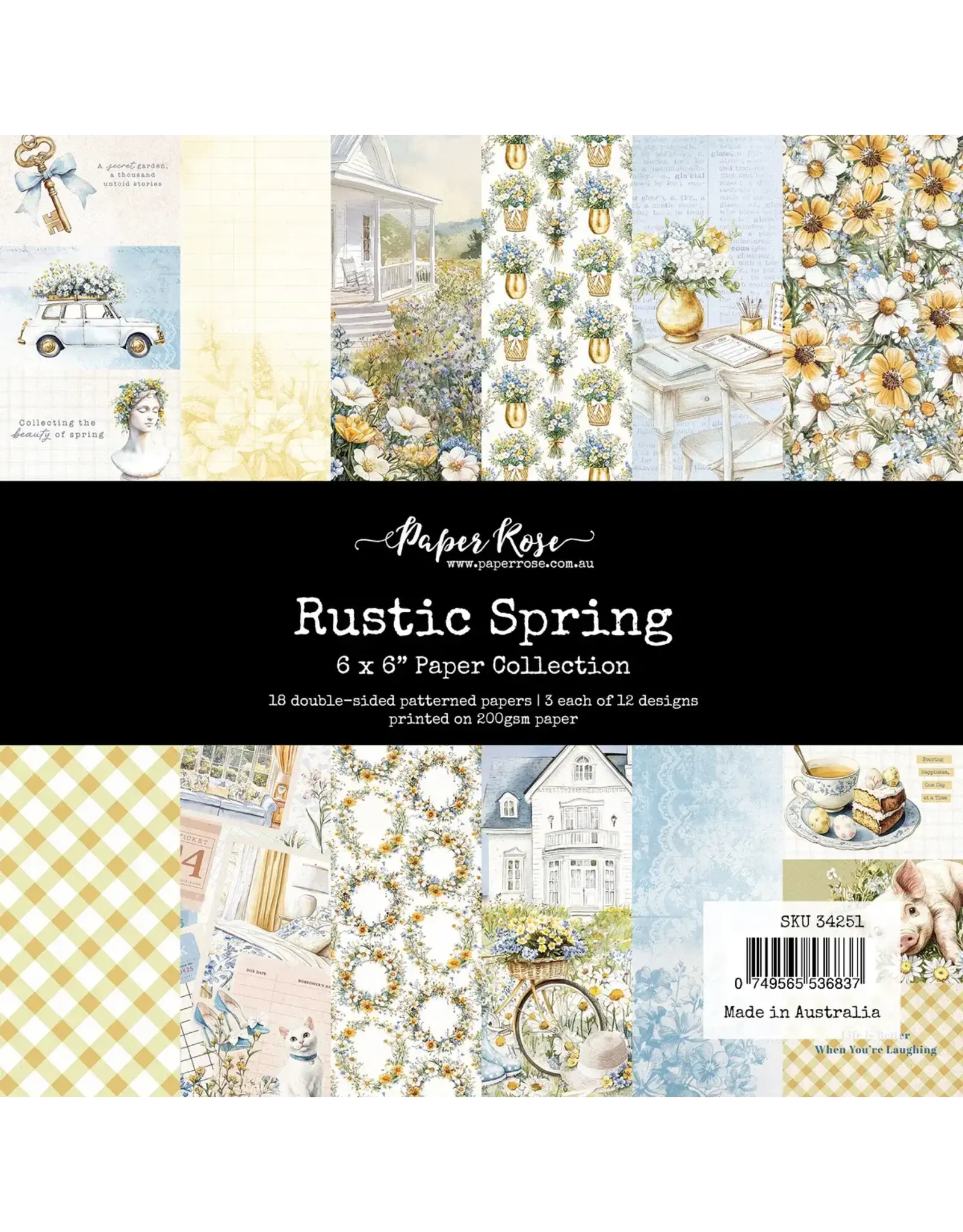 PAPER ROSE PAPER ROSE RUSTIC SPRING 6x6 PAPER COLLECTION
