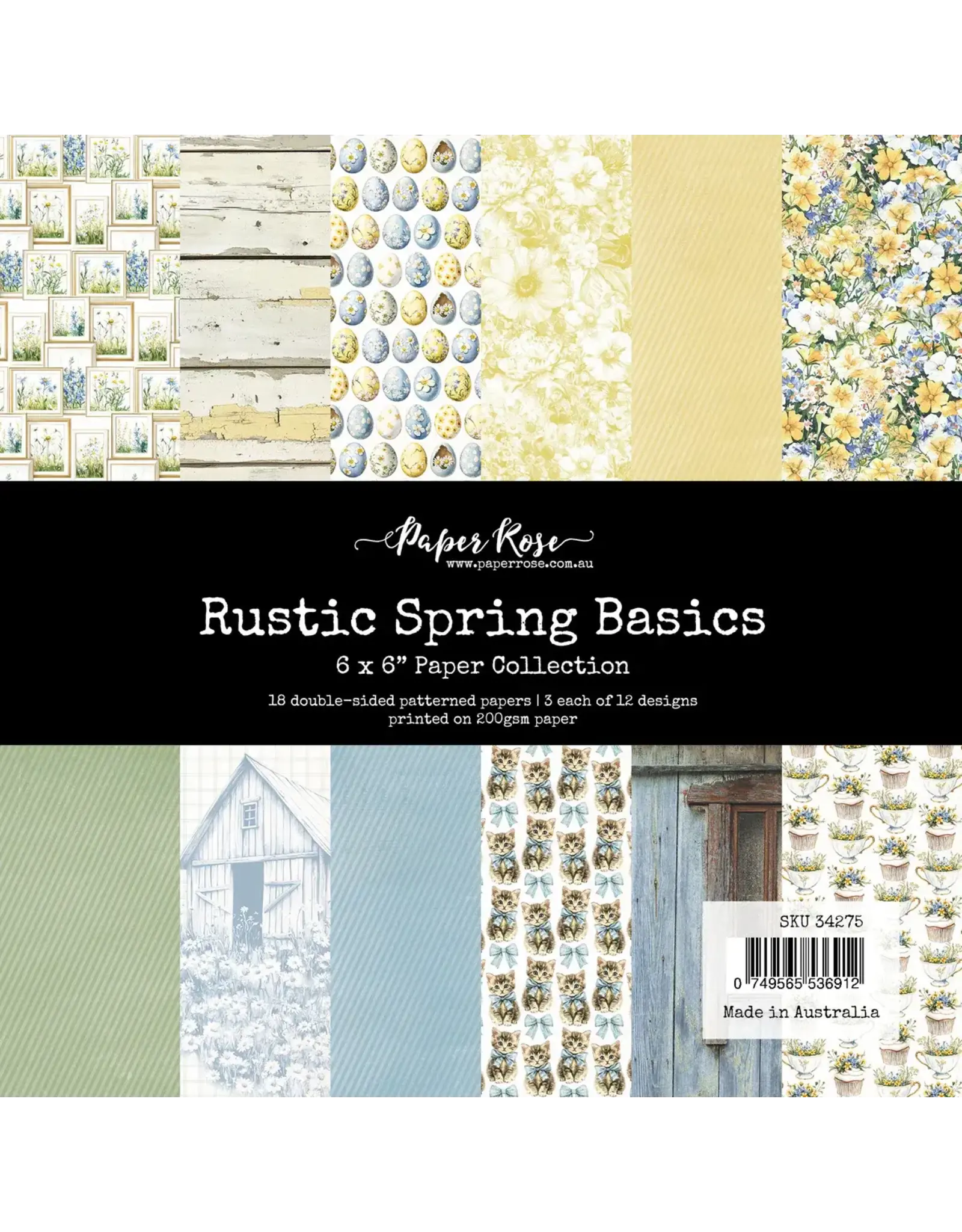 PAPER ROSE PAPER ROSE RUSTIC SPRING 6x6 BASICS PAPER COLLECTION