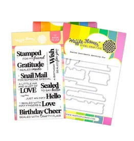 WAFFLE FLOWER WAFFLE FLOWER SEALED SENTIMENTS CLEAR STAMP SET AND DIE COMBO