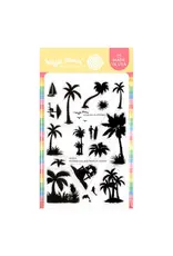 WAFFLE FLOWER WAFFLE FLOWER POSTAGE COLLAGE TROPICAL SUNSET CLEAR STAMP SET