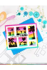 WAFFLE FLOWER WAFFLE FLOWER POSTAGE COLLAGE TROPICAL SUNSET CLEAR STAMP SET
