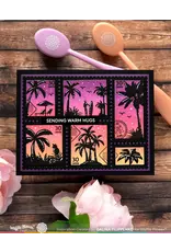 WAFFLE FLOWER WAFFLE FLOWER POSTAGE COLLAGE TROPICAL SUNSET CLEAR STAMP SET