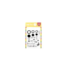 WAFFLE FLOWER WAFFLE FLOWER POSTAGE COLLAGE MINI SEALS CLEAR STAMP SET