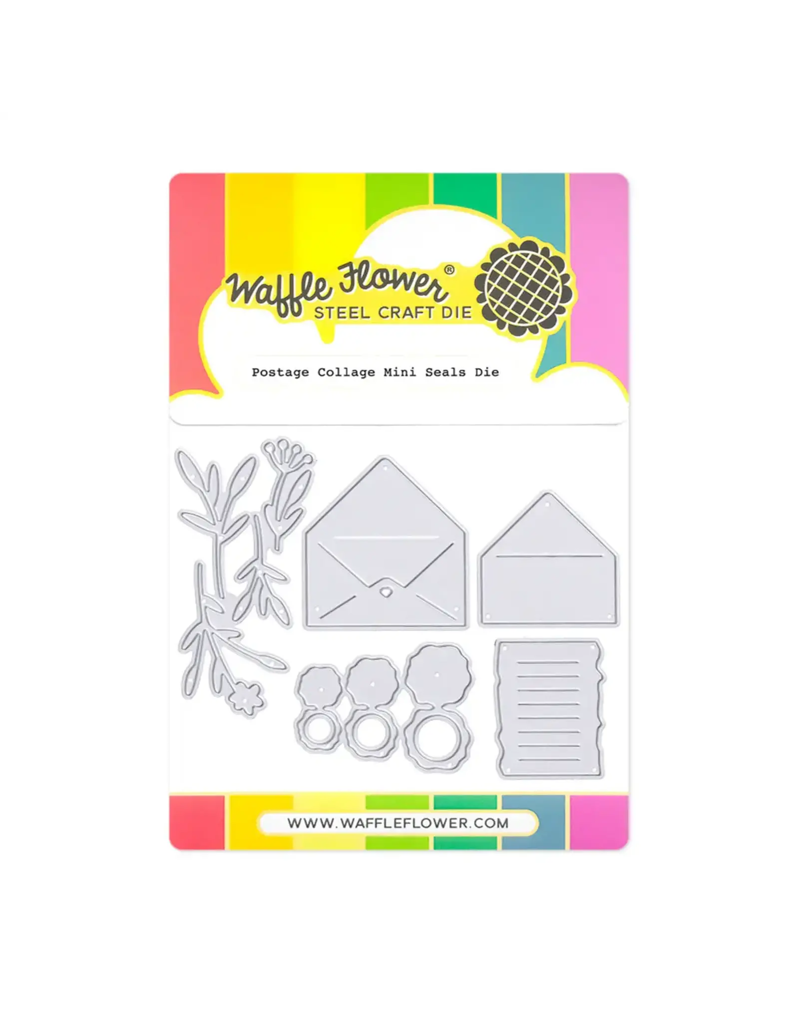 WAFFLE FLOWER WAFFLE FLOWER POSTAGE COLLAGE MINI SEALS DIE SET