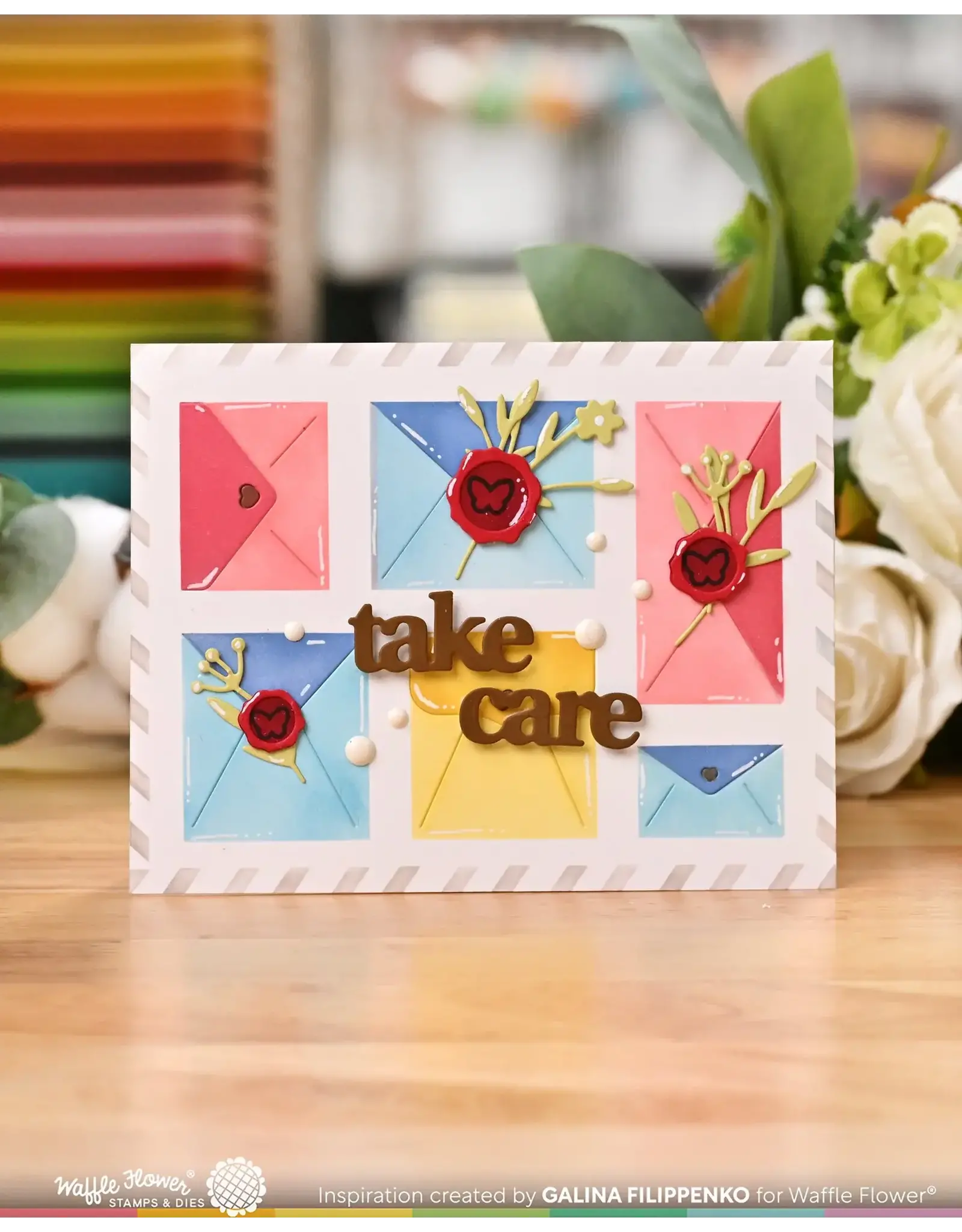 WAFFLE FLOWER WAFFLE FLOWER POSTAGE COLLAGE MINI SEALS DIE SET