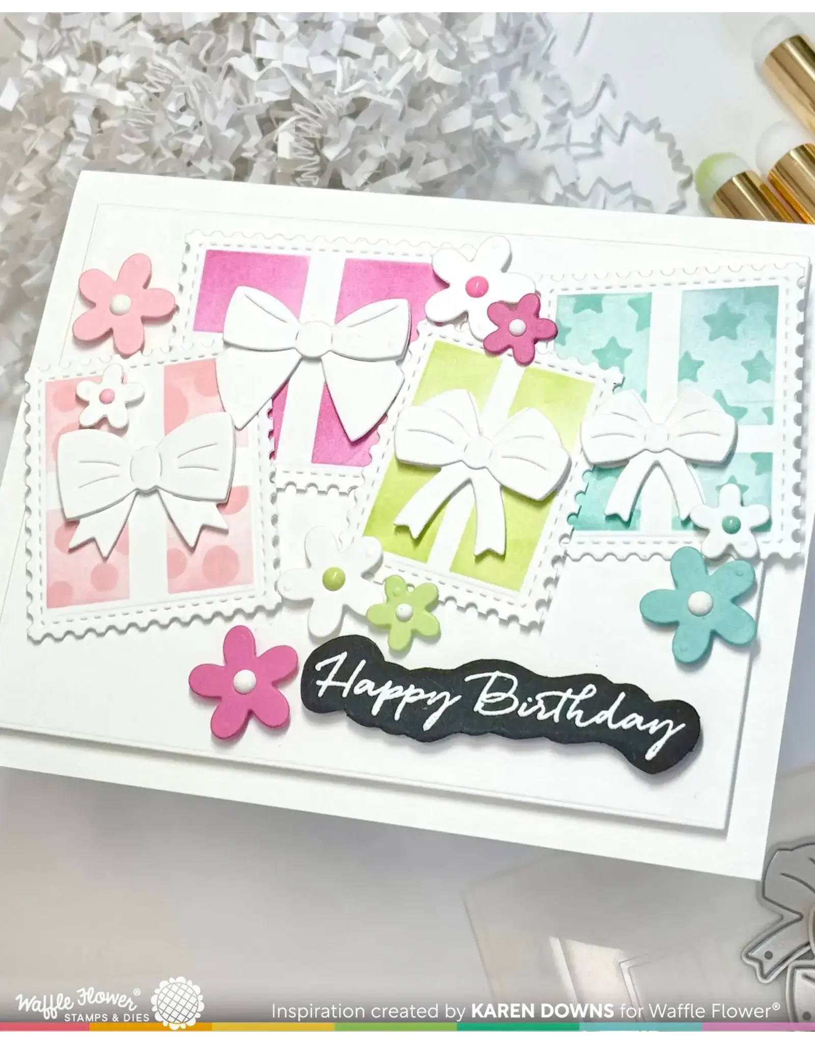 WAFFLE FLOWER WAFFLE FLOWER POSTAGE COLLAGE GIFTS DIE SET