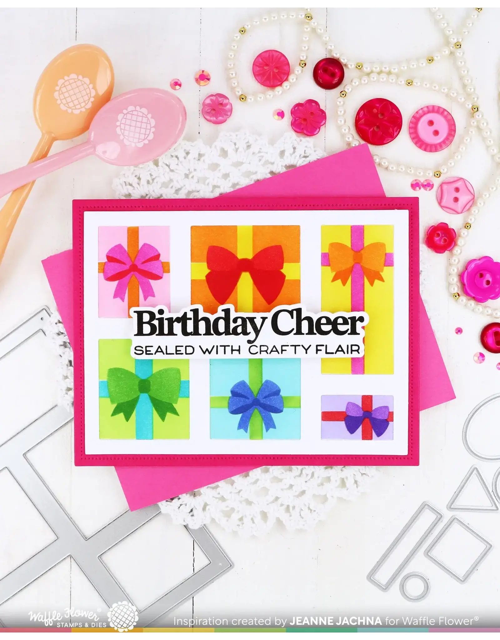 WAFFLE FLOWER WAFFLE FLOWER POSTAGE COLLAGE GIFTS STENCIL SET