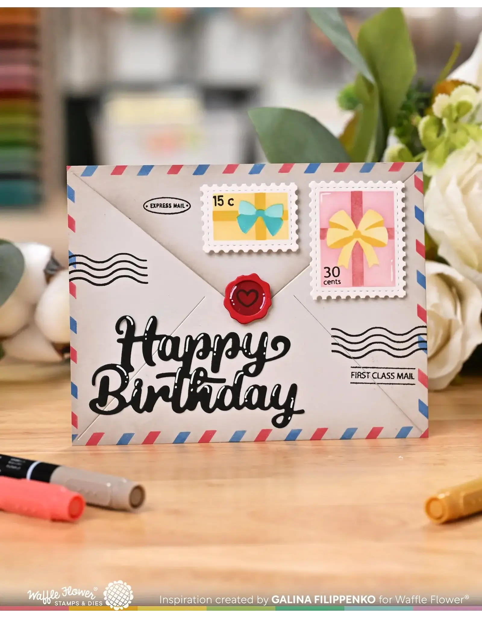 WAFFLE FLOWER WAFFLE FLOWER POSTAGE COLLAGE GIFTS STENCIL SET