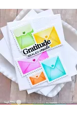 WAFFLE FLOWER WAFFLE FLOWER POSTAGE COLLAGE ENVELOPE STENCIL SET
