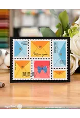 WAFFLE FLOWER WAFFLE FLOWER POSTAGE COLLAGE ENVELOPE STENCIL SET