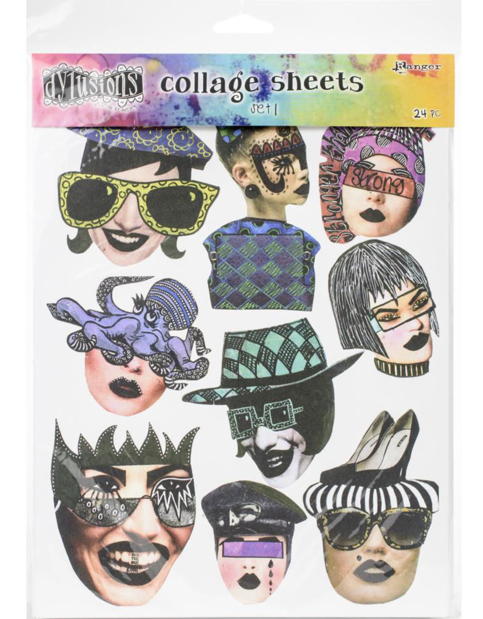 RANGER DYLUSIONS COLLAGE SHEETS SET #1 8.5''X11'' 24PK