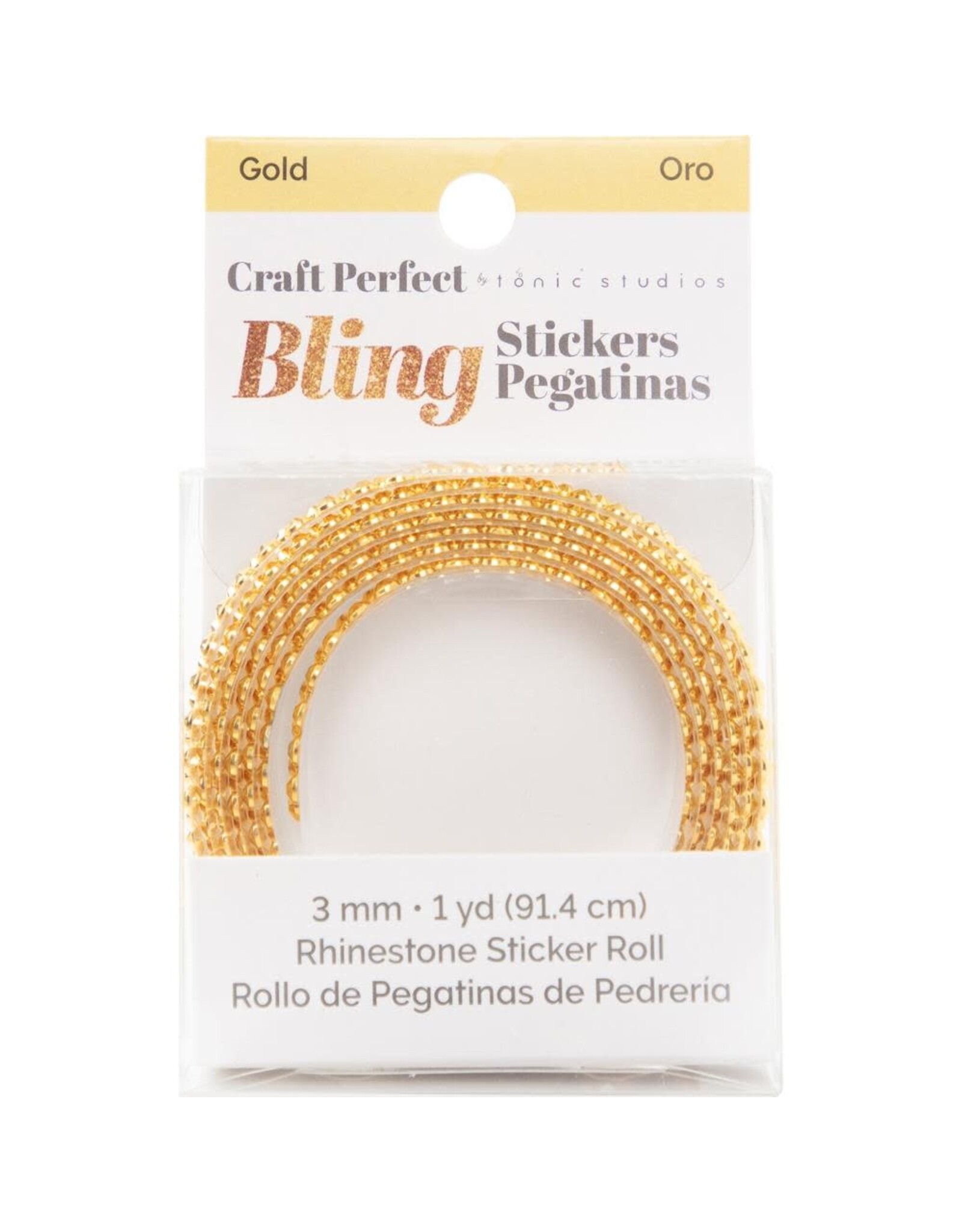 TONIC TONIC STUDIOS CRAFT PERFECT GOLD RHINESTONE STICKER ROLL