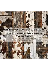 SIMPLY STATED SIMPLY STATED COWHIDE WOODGRAIN 12x12 PAPER PACK