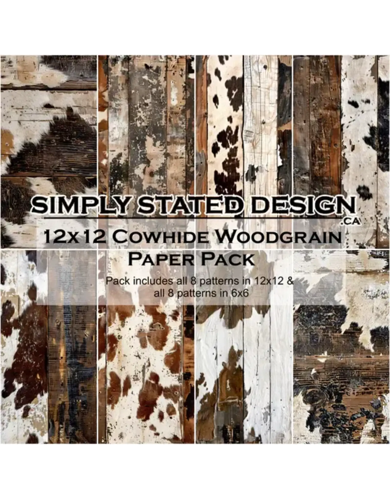 SIMPLY STATED SIMPLY STATED COWHIDE WOODGRAIN 12x12 PAPER PACK