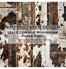 SIMPLY STATED SIMPLY STATED COWHIDE WOODGRAIN 12x12 PAPER PACK