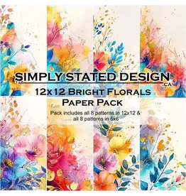 SIMPLY STATED SIMPLY STATED BRIGHT FLORALS 12x12 PAPER PACK