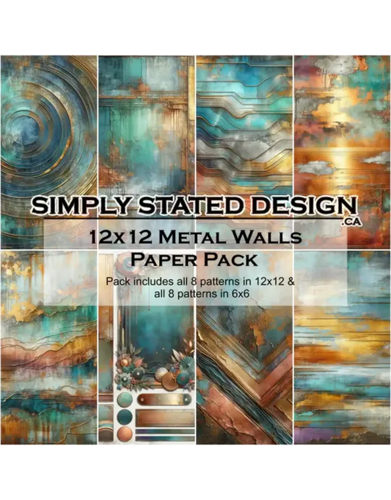 SIMPLY STATED SIMPLY STATED METAL WALLS 12x12 PAPER PACK