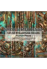 SIMPLY STATED SIMPLY STATED STEAMPUNK GEARS 12x12 PAPER PACK