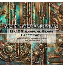 SIMPLY STATED SIMPLY STATED STEAMPUNK GEARS 12x12 PAPER PACK