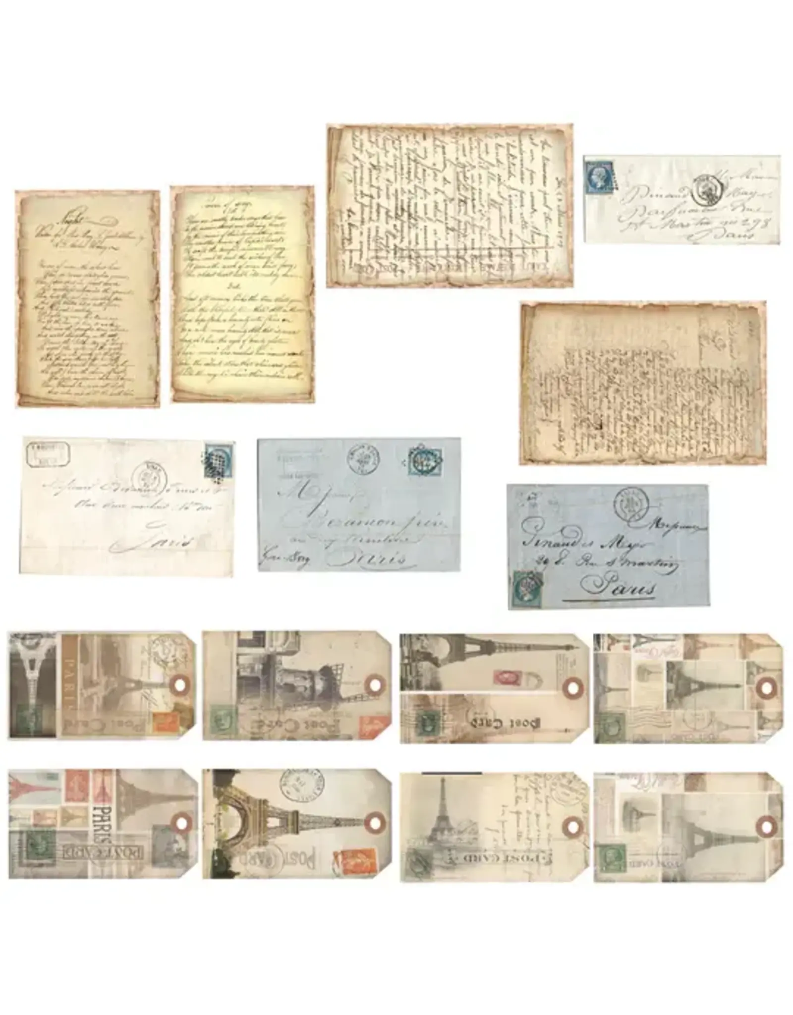 SIMPLY STATED SIMPLY STATED PARISIAN PARTY TAGS AND LETTERS EPHEMERA