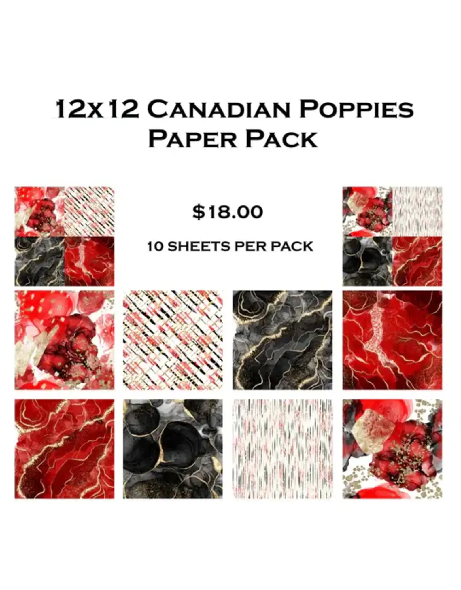 SIMPLY STATED SIMPLY STATED CANADIAN POPPIES 12x12 PAPER PACK