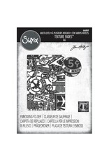 SIZZIX SIZZIX TIM HOLTZ MULTI-LEVEL TEXTURE FADES VAULT AIRMAIL A6 EMBOSSING FOLDER