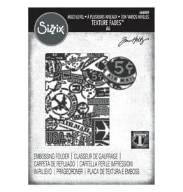 SIZZIX SIZZIX TIM HOLTZ MULTI-LEVEL TEXTURE FADES VAULT AIRMAIL A6 EMBOSSING FOLDER