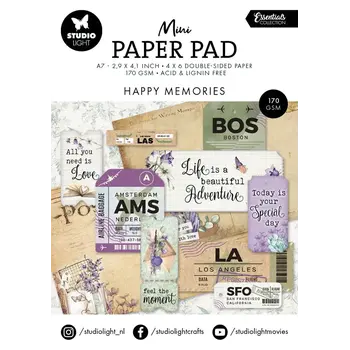 STUDIOLIGHT STUDIOLIGHT ESSENTIALS HAPPY MEMORIES MINI PAPER PAD