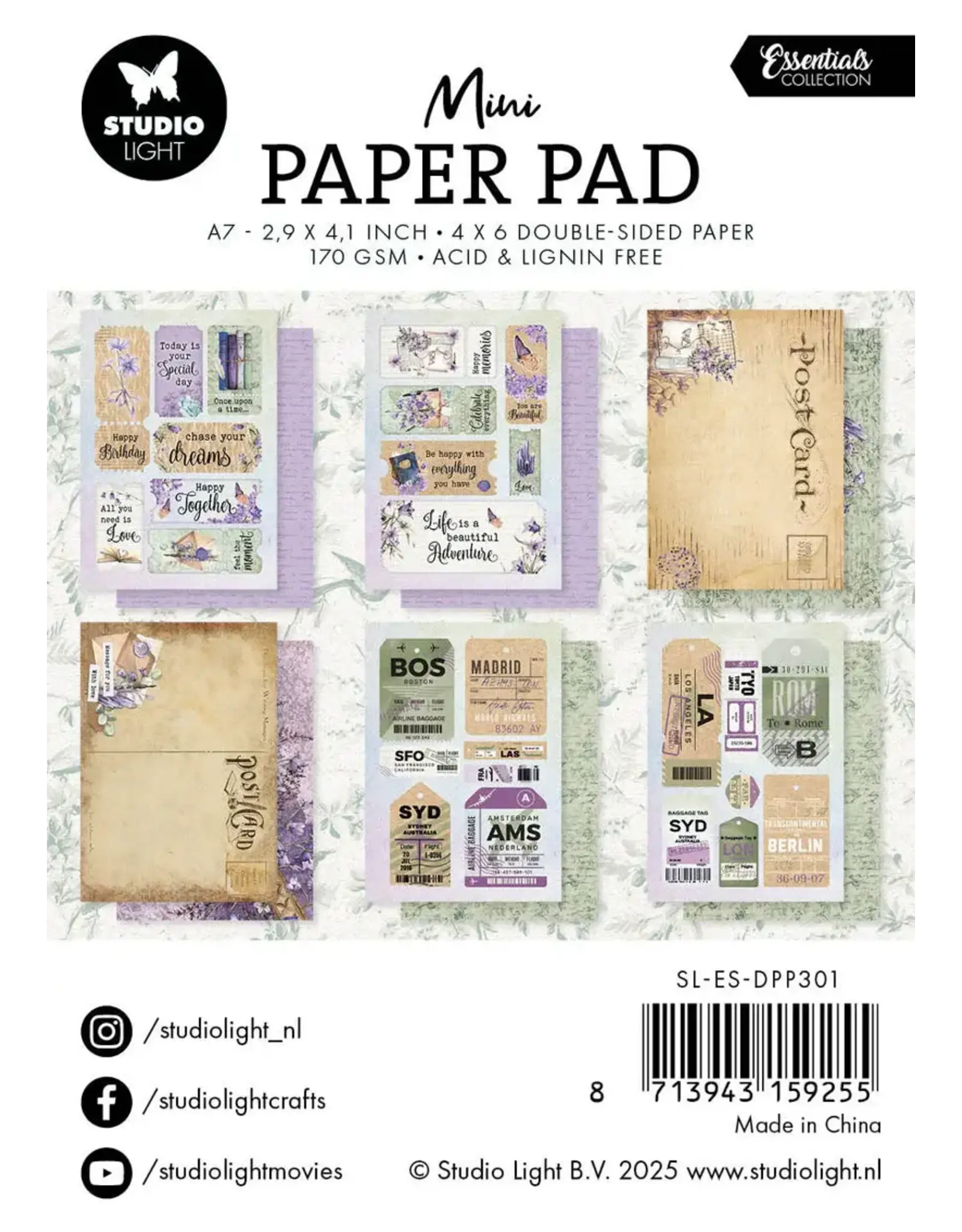 STUDIOLIGHT STUDIOLIGHT ESSENTIALS HAPPY MEMORIES MINI PAPER PAD