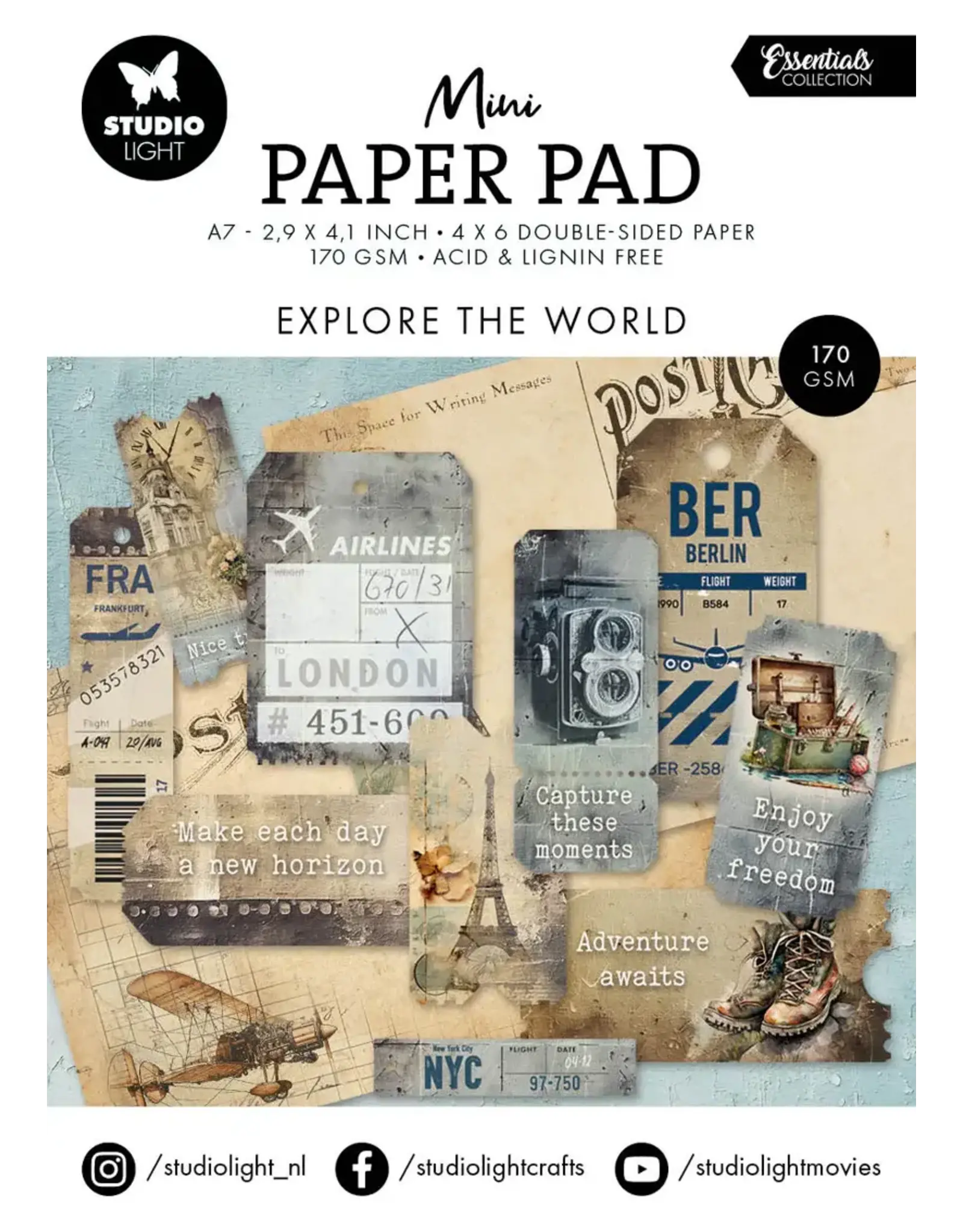 STUDIOLIGHT STUDIOLIGHT ESSENTIALS EXPLORE THE WORLD MINI PAPER PAD