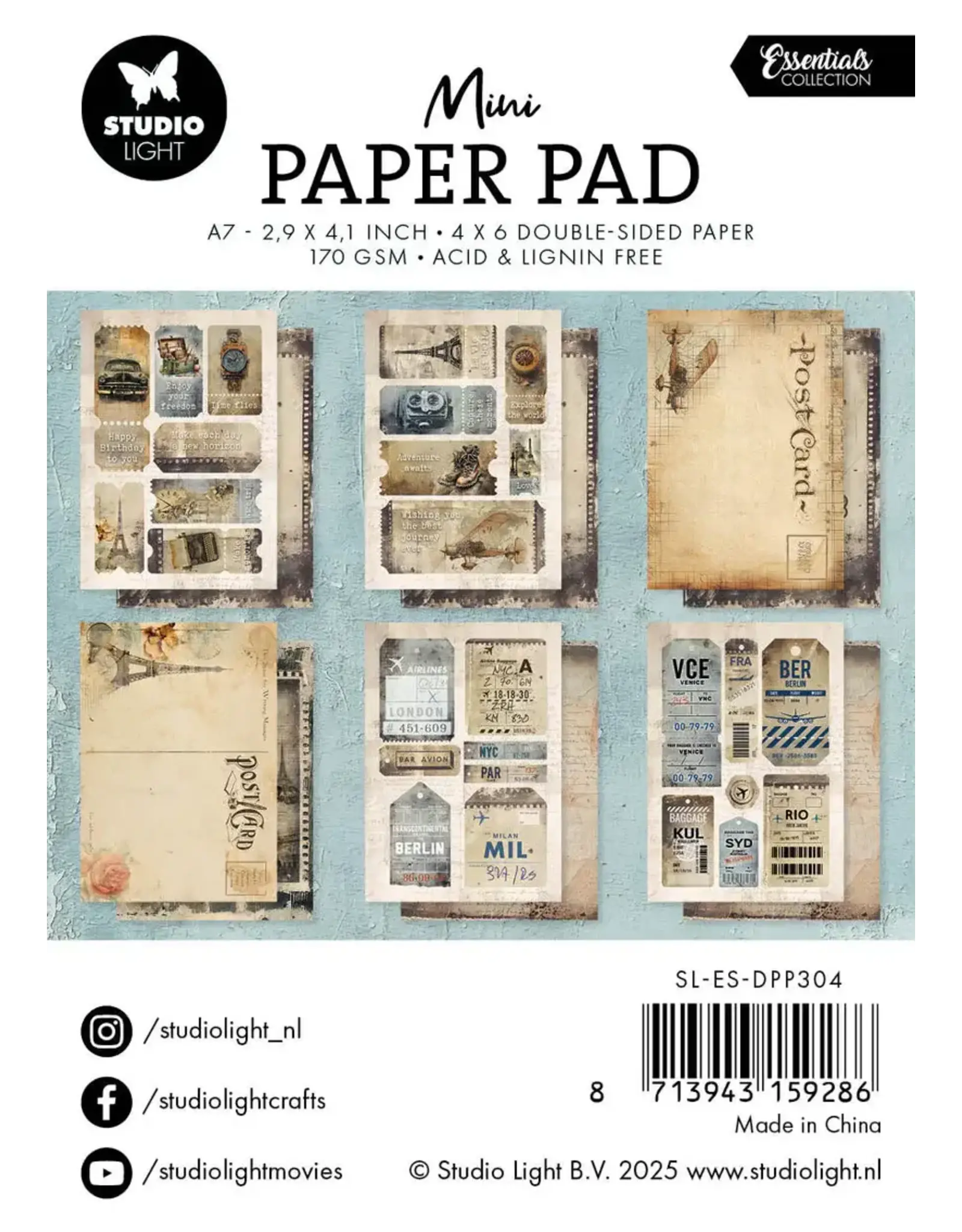 STUDIOLIGHT STUDIOLIGHT ESSENTIALS EXPLORE THE WORLD MINI PAPER PAD