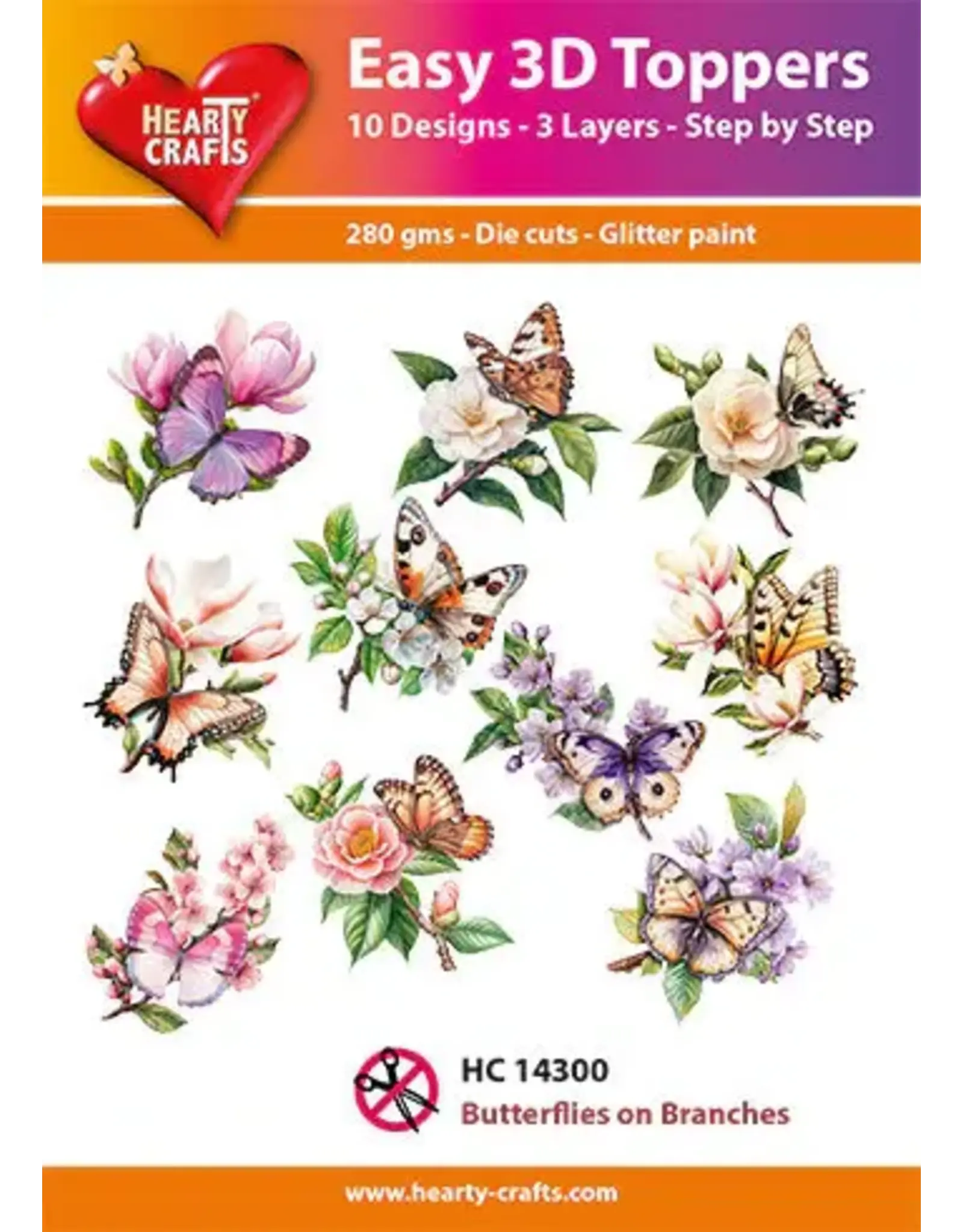 HEARTY CRAFTS HEARTY CRAFTS BUTTERFLIES ON BRANCHES EASY 3D TOPPERS
