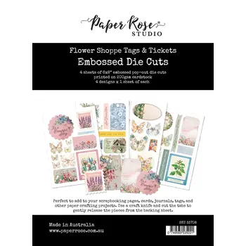 PAPER ROSE PAPER ROSE FLOWER SHOPPE BASICS TAGS EMBOSSED DIE CUTS