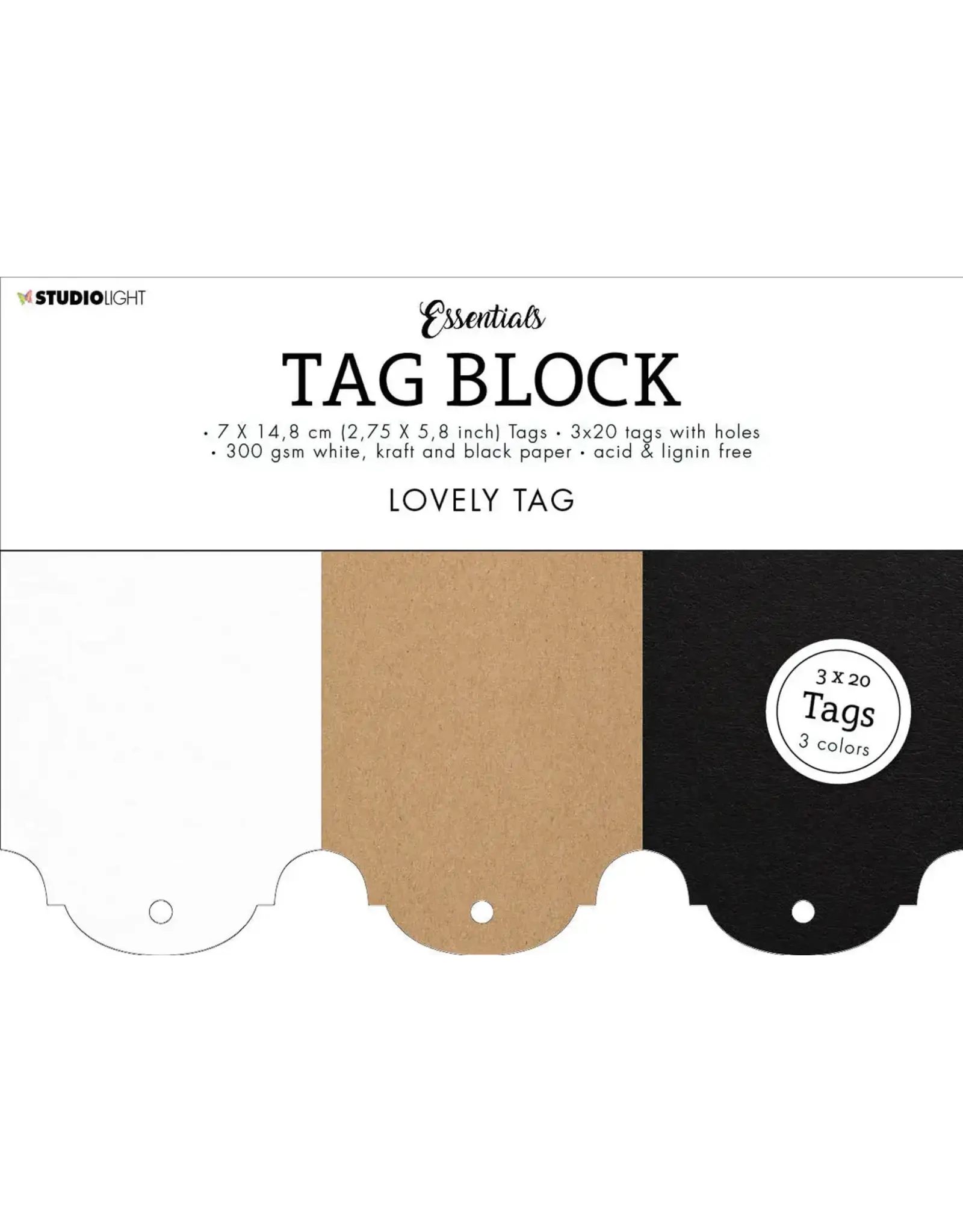 STUDIOLIGHT STUDIOLIGHT ESSENTIALS COLLECTION TAG BLOCK LOVELY TAG TAGS