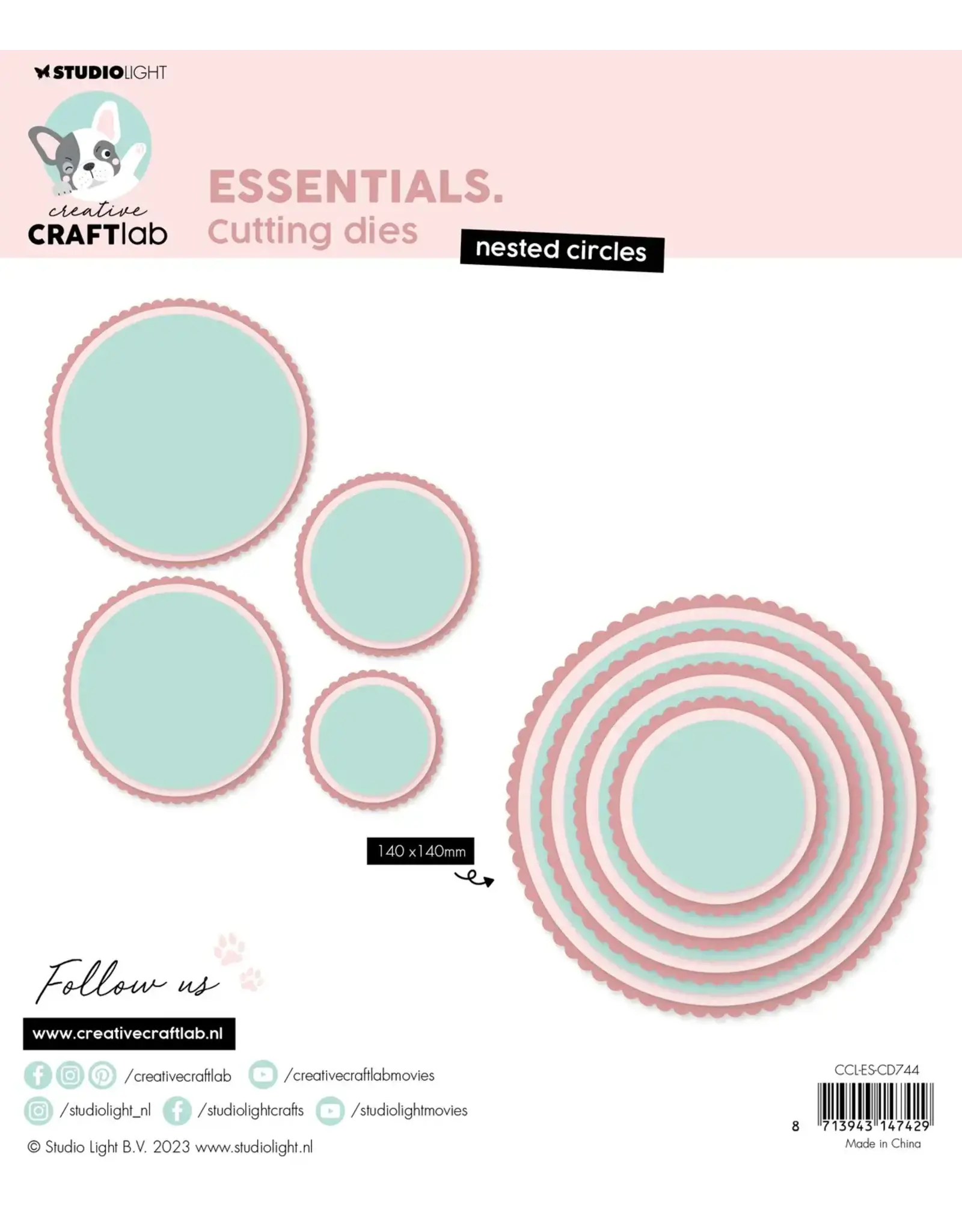 STUDIOLIGHT STUDIOLIGHT CREATIVE CRAFTLAB ESSENTIALS NESTED CIRCLES DIE SET