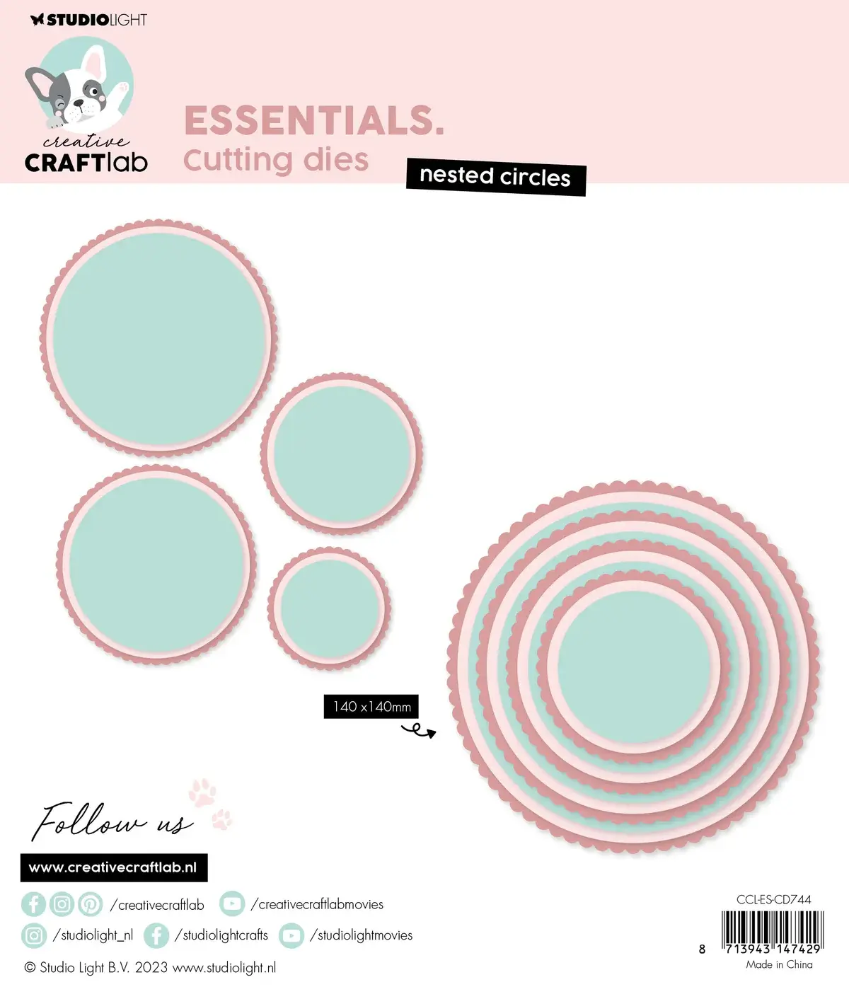 STUDIOLIGHT STUDIOLIGHT CREATIVE CRAFTLAB ESSENTIALS NESTED CIRCLES DIE SET