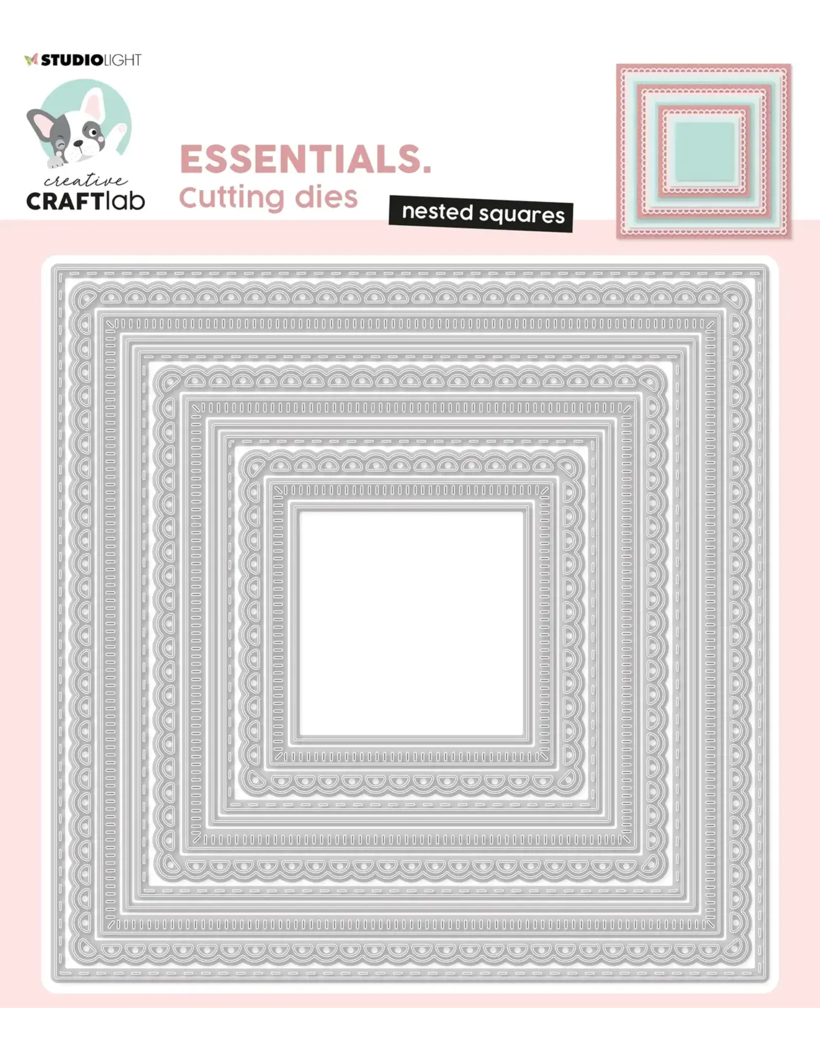 STUDIOLIGHT STUDIOLIGHT CREATIVE CRAFTLAB ESSENTIALS NESTED SQUARES DIE SET