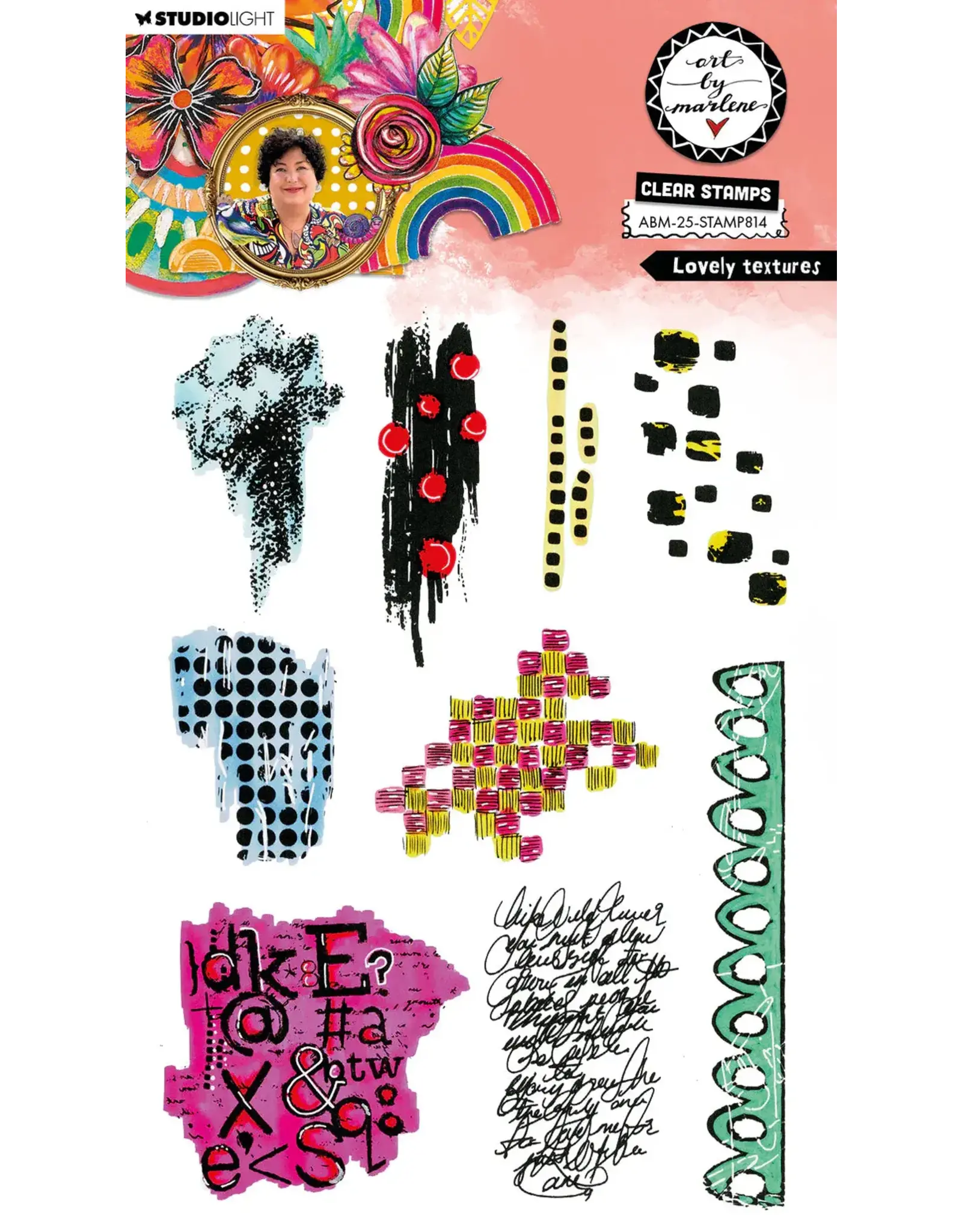 STUDIOLIGHT STUDIOLIGHT ART BY MARLENE LOVELY TEXTURES ART CLEAR STAMP SET