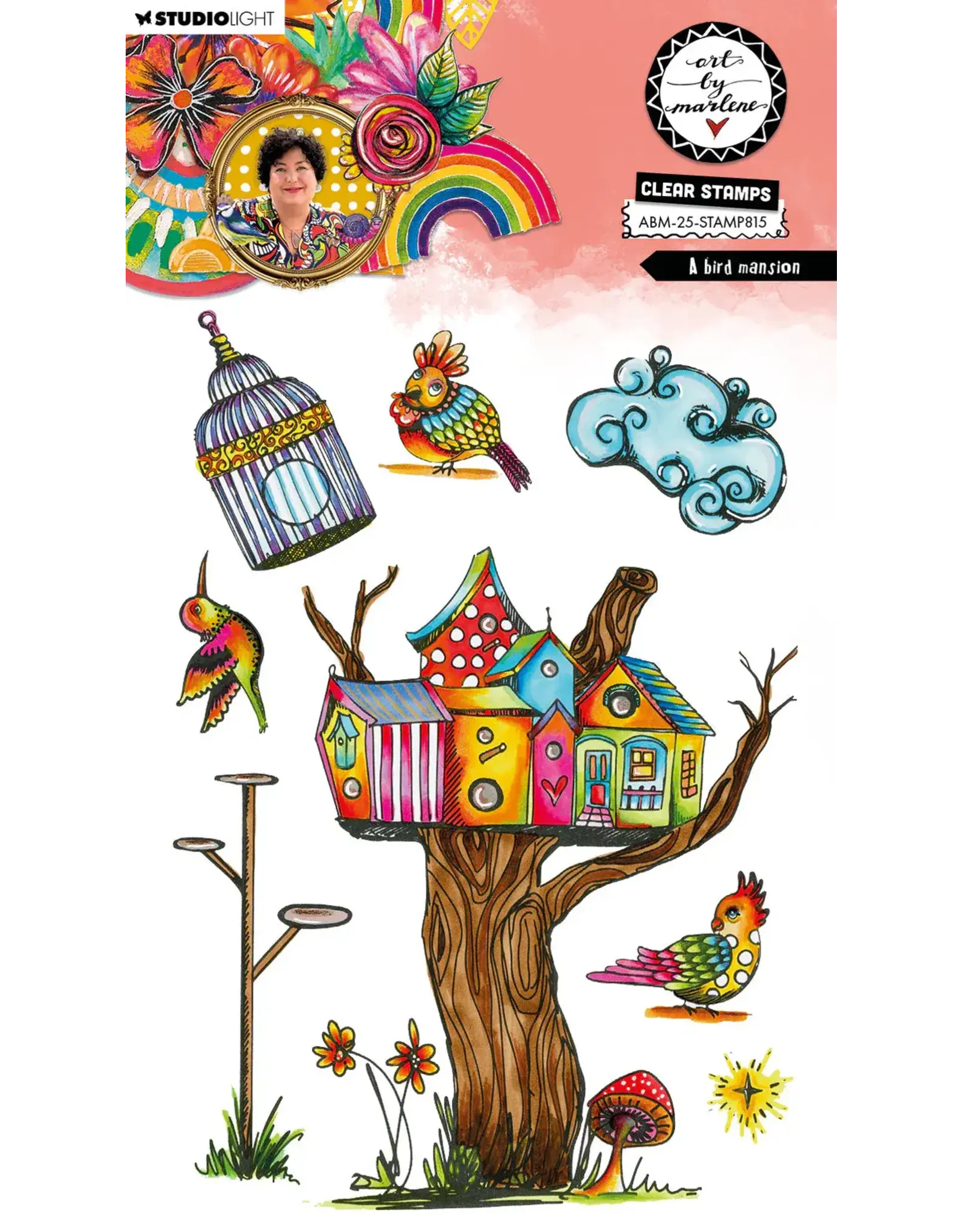 STUDIOLIGHT STUDIOLIGHT ART BY MARLENE A BIRD MANSION CLEAR STAMP SET