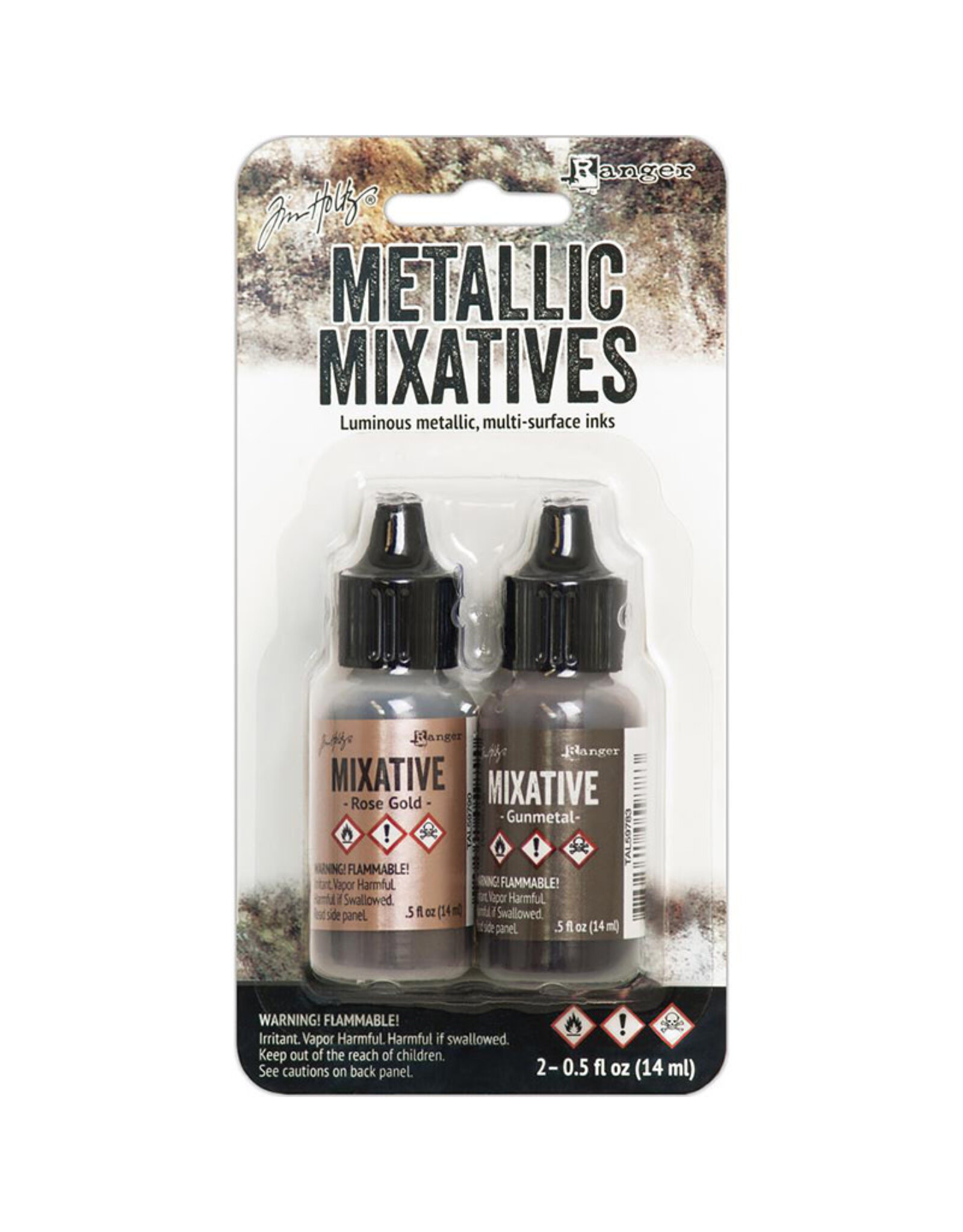RANGER TIM HOLTZ ALCOHOL INK MIXATIVES ROSE GOLD/GUNMETAL 2PK