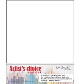 GINA K DESIGNS GINA K. DESIGNS ARTIST'S CHOICE 8.5x11 WHITE CARDSTOCK 10/PK