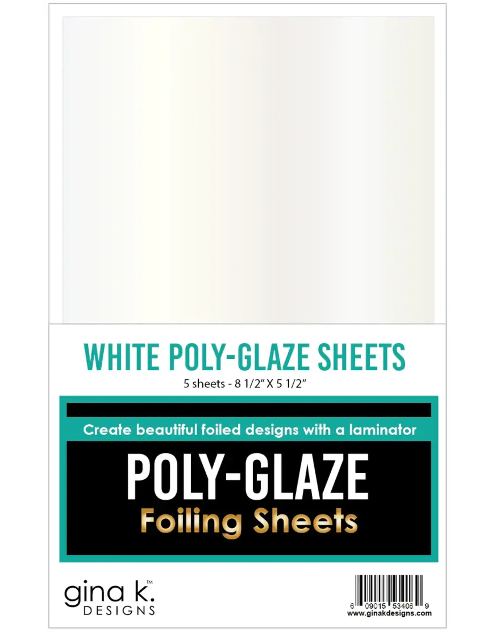 GINA K DESIGNS GINA K. DESIGNS WHITE POLY-GLAZE FOILING SHEETS 5/PK