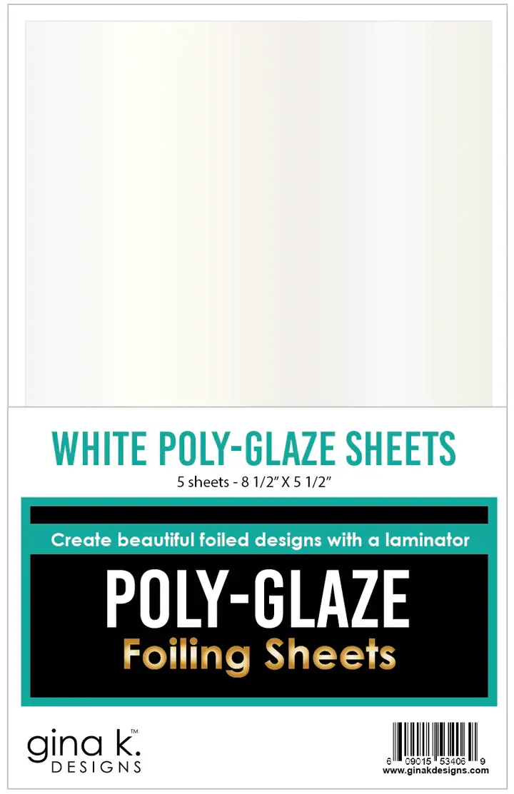 GINA K DESIGNS GINA K. DESIGNS WHITE POLY-GLAZE FOILING SHEETS 5/PK