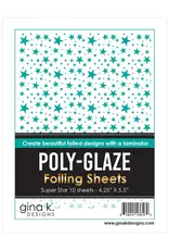 GINA K DESIGNS GINA K. DESIGNS SUPER STAR 4.25x5.5 POLY-GLAZE FOILING SHEETS 10/PK