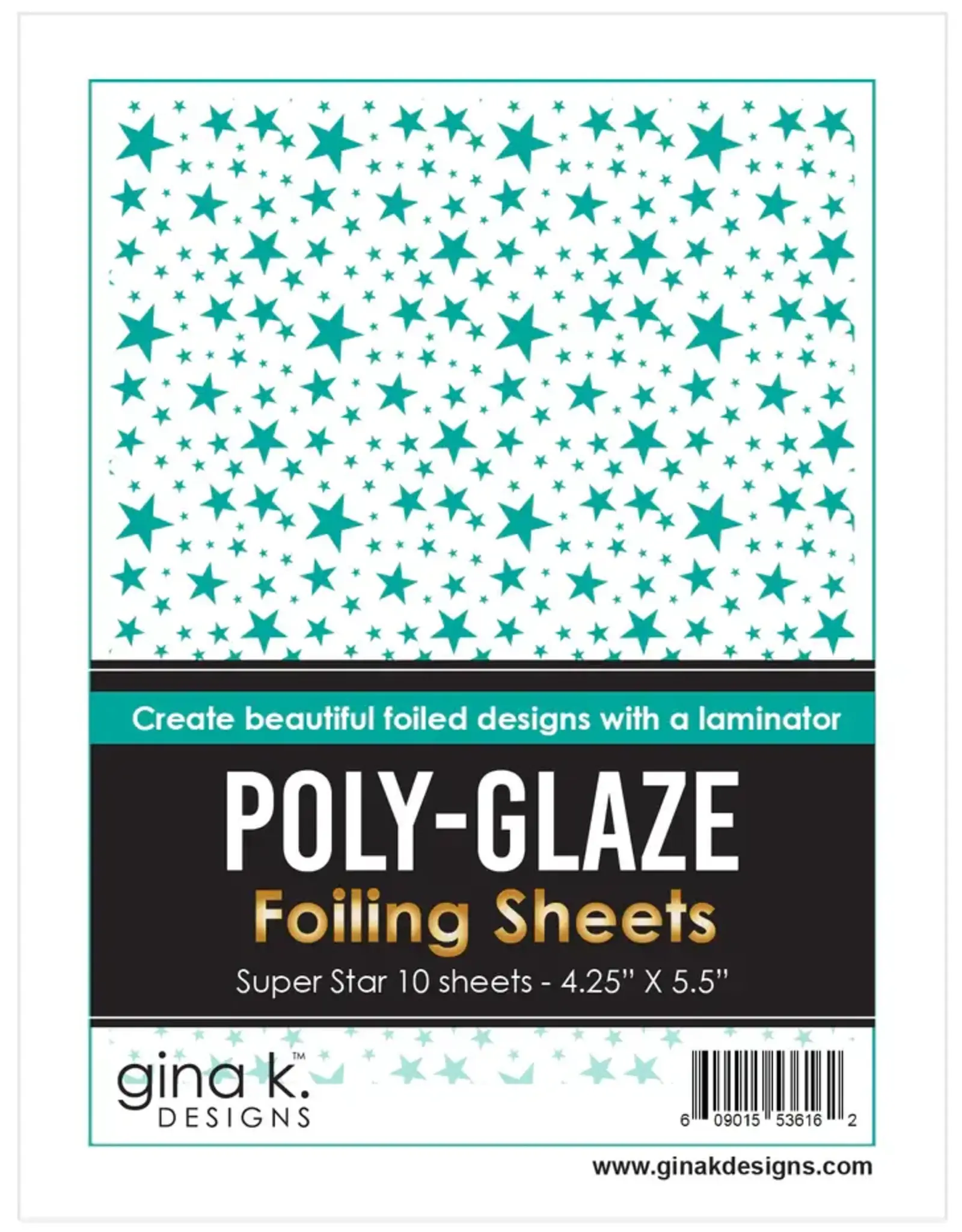 GINA K DESIGNS GINA K. DESIGNS SUPER STAR 4.25x5.5 POLY-GLAZE FOILING SHEETS 10/PK