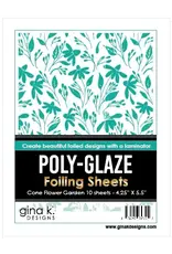 GINA K DESIGNS GINA K. DESIGNS CONE FLOWER GARDEN 4.25x5.5 POLY-GLAZE FOILING SHEETS 10/PK