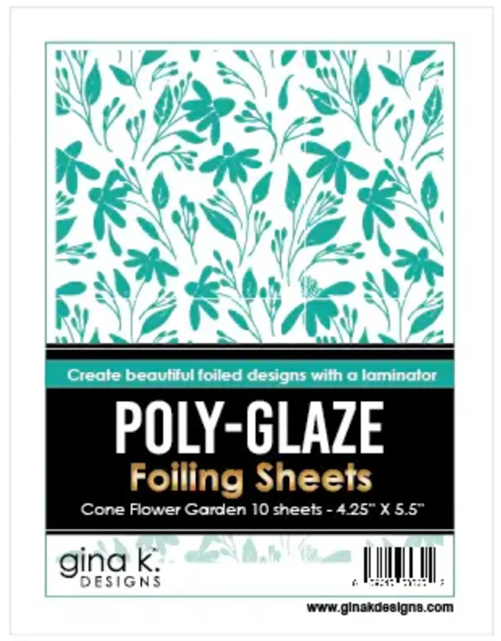 GINA K DESIGNS GINA K. DESIGNS CONE FLOWER GARDEN 4.25x5.5 POLY-GLAZE FOILING SHEETS 10/PK